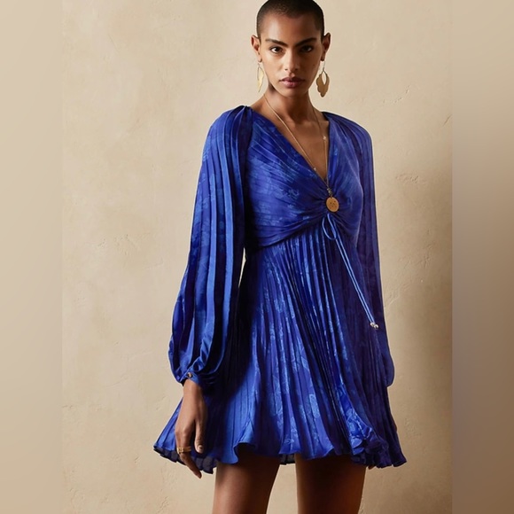 Banana Republic | Dresses | Banana Republic Pleated Blue Dress Size S |  Poshmark